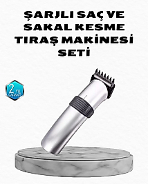 Profesyonel Şarjlı Saç ve Sakal Kesme Makinesi – Paslanmaz Çelik Bıçaklı, Ergonomik ve Sessiz Motorlu