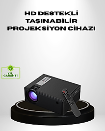 1080p Full HD Taşınabilir Projeksiyon Cihazı LED Işıklı Uzaktan Kumandalı