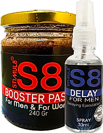 STIMUL8 (S8) DELAY30 MLSPREY + ERKEKLERE EKSTRADESTEK ÖZEL PERFORMANSMACUNU240 GR