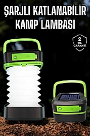Led Lamba Kamp Lambası Hafif Taşınabilir Şarj Süreli Akordeon El Fenerli