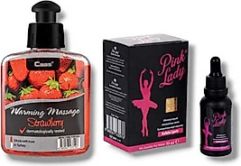 CAAS ÇİLEK AROMALI ISITICILI CİNSEL MASAJ YAĞI 100 ML + PİNK LADY KADINLARA ÖZEL DAMLA