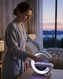 Kablosuz Şarjlı Saat Hoparlör RGB Işık ve Alarm Özellikli UCZZZGOOGLEDİGİTAL-3