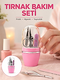 Tırnak Bakım Manikür Pedikür Seti 4 Parça Pembe Minimal ve Dayanıklı