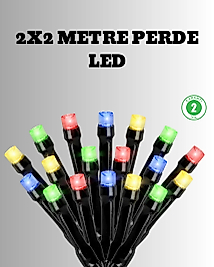 2x2 Metre Pil ile Çalışan Perde LED Işık – 8 Modlu Dekoratif