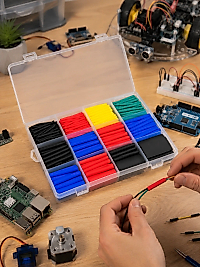 560 Parça Kablo İzolasyon Makaron Seti 12 Ölçü 5 Renk Heat Shrink Tube Organizer Kutulu