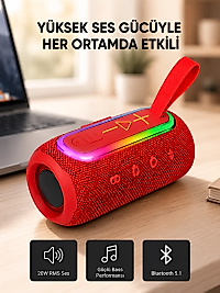 Mavi Taşınabilir Bluetooth Hoparlör Kompakt Tasarım ve Güçlü Ses