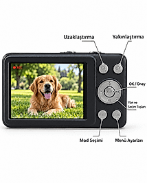 Siyah Renk 2,8 İnç Ekranlı Taşınabilir Dijital Fotoğraf Makinesi