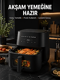 Dokunmatik Ekranlı Air Fryer Sağlıklı Yağsız Pişirme Cihazı