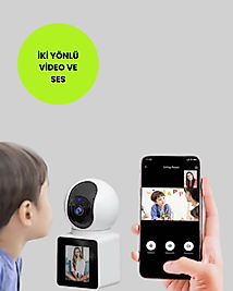 WiFi İç Mekan Kamera 2K Gece Görüşlü Çift Yönlü Görüntü Konuşma Destekli