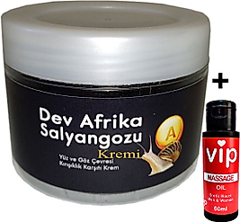 GİANT DEV AFRİKASALYANGOZU KREMİ YAŞLANMAKARŞITI 100ML + VİP EROTİKMASAJ YAĞI 60 ML