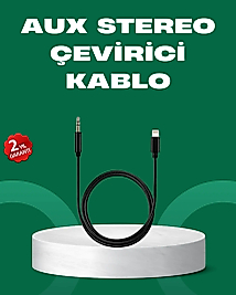 Lightning to 3.5mm Aux Ses Dönüştürücü Kablo 1 Metre Stereo Uyumlu