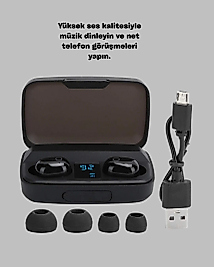 1800 mAh Güçlü Şarj Kutusu ile Bluetooth Kulaklık Seti