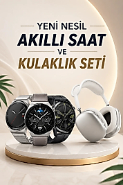 Yeni Nesil Sesli Görüşme Akıllı Saat ve Powerbank Çoklu Şarj Girişli Bluetooth Kulaklık Nabız Ölçer