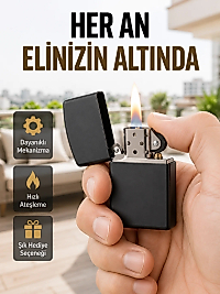 Metal Gövdeli Tasarım Çakmak Mat Yüzeyli ve Ergonomik Tutma Özellikli