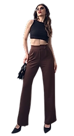 Palazzo Pantolon- KAHVERENGİ