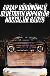 Ahşap Radyo LED Işıklı TF SD USB Girişli UUCZZZZKTF1467RADYOOOO2-1
