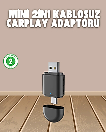 Kablosuz CarPlay Adaptörü – USB-A & Type-C Uyumlu Hızlı Bağlantı Cihazı