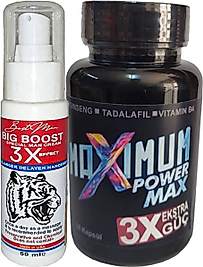 MAXSİZE 50 ML ERKEĞE KREM + MAXİMUM POWER MAX BLACK 30LU KATILIK&EN-BOY-ÇAP BAKIM SETİ