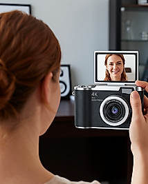 4K Video Çekimli Dijital Kamera 48 MP 8X Zoom 180 Derece Döner Ekran