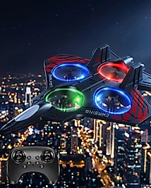LED Işıklı Uzaktan Kumandalı Drone Fighter Jet Tasarımlı 360 Derece Dönebilen Oyuncak Uçak
