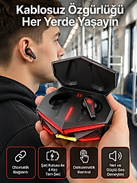 Profesyonel TWS Işıklı Kablosuz Bluetooth Kulaklık Oyuncu Kulaklığı