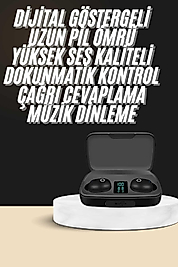 Kablosuz Dijital Göstergeli Çağrı Cevaplayabilen TWS 5.0 Bluetooth Kulaklık