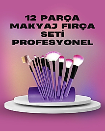 12 Parça Yumuşak Kıllı Makyaj Fırçası Seti Yüz ve Göz Makyajına Uygun Profesyonel Kullanım