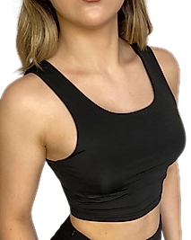 Askılı Crop  Bluz-SİYAH