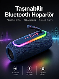 Kablosuz Bluetooth Hoparlör Uzun Pil Ömrü Taşınabilir