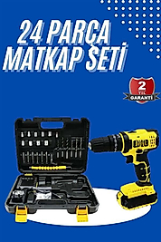 İki Akülü Matkap Seti 24 Parça Led Aydınlatmalı UUCZZZMATKAPSETİİ2-1