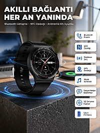 Akıllı Saat Yeni Nesil Üç Kordonlu Nabız Ölçer Çağrı Cevaplama