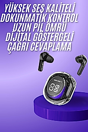 Yeni Nesil Bluetooth Kulaklık Dijital Göstergeli Gaming Dokunmatik 5.3 Kablosuz
