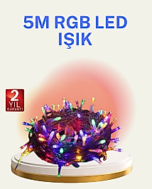 Şeffaf Kablolu 50 Ampullü 5 Metre LED Işık Dekoratif Aydınlatma