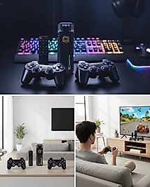 Kablosuz Gamepad Denetleyici Çift Sistem Retro Oyun Konsolu HDMI Uyumlu HD Çıkışlı