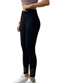 Bileği Tül Detaylı Scuba Tayt - SİYAH