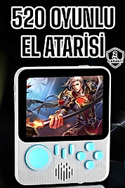 Mini Atari El Atarisi 3.5 inç Ekran Çift Konsol 666 Adet Retro Oyun Gameboy El Atarisi