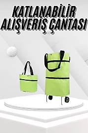 Katlanabilir Tekerlekli Pazar Market Çarşı Arabası Market Alışveriş Çantası