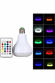 Kumandalı RGB Led Işık Bluetooth Hoparlör Ses Lambası Renkli Ampul