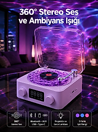 Retro Pikap Tasarımlı Bluetooth Hoparlör – Projektörlü Şarjlı Lamba