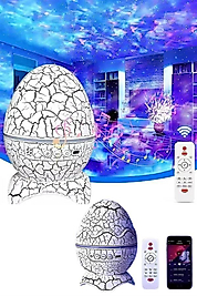 Bluetooth Hoparlör Dinozor Yumurtası Gece Masa Lambası Projektör