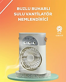 Mini Klima Fan | USB'li, 7 Renk Gece Işığı, 3'ü 1 Arada Fonksiyon