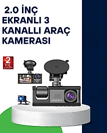 Üç Kameralı Araç Kamerası Full HD Gece Görüş  G-Sensör