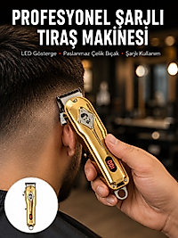 Type-C Şarjlı LCD Ekranlı Profesyonel Saç Sakal Tıraş Makinesi Yeni Nesil