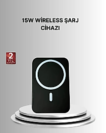 360° Döner Başlıklı MagSafe Araç Telefon Tutucu 15W Güvenli Kablosuz Şarj