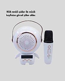 Astronot Mini Bluetooth Hoparlör ve Karaoke Mikrofon