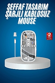 Sessiz Tıklama Çift Modlu Bluetooth Ve Alıcı Şeffaf Mouse Fare