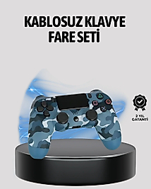Kablosuz PS4 Controller Çift Motorlu Dayanıklı Gamepad