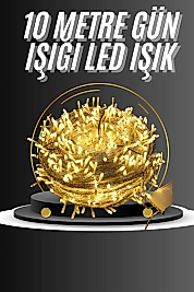 10 Metre Günışığı Led Işık Fişli Dekoratif Sarı Ton Aydınlatma 3 Modlu Led Şerit