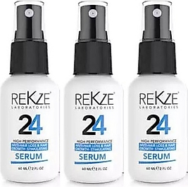 REKZE 24 SAÇ KALINLAŞTIRMAYA,UZAMAYA,BESLEMEYE,DÖKÜLMEYE,KALIP KELLİK/ALOPESİ ENGEL SERUM 60 ML*3 LÜ
