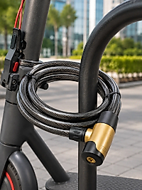 24 mm Kalın Çelik Halatlı Motosiklet ve Bisiklet Kilidi 200 cm Anahtarlı Güvenlik Kilidi